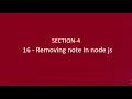 16 removing note in node js