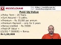 Insurance - Paid Up Value