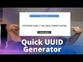 A quick UUID generator universal unique identifier