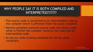 Is Python interpreted or compiled Python Lectures Python interview Questions