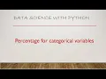 Percentage of categorical variables python