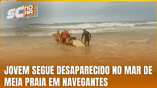 Seis jovens são arrastados por corrente de retorno em Navegantes; um segue desaparecido