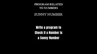 Sunny Number in Java Check Sunny Number Program Java Programs for Beginners