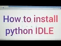 python IDLE installation Telugu Python Install IDLE windows