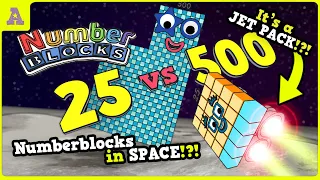 numberblock 500 vs 25 in space jet packs u0026 antigravity crash test party 