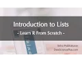 R Tutorial 13 Introduction to Lists