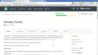 HackerRank Greedy Florist Solution
