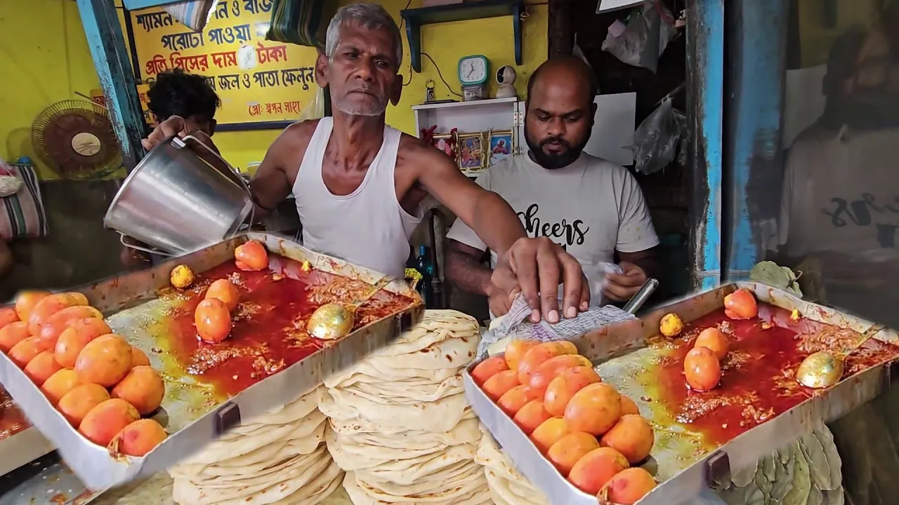 People Crazy for Paratha & Red Egg Curry   Jabardast Street Breakfast ( 8 Rs/ Price )   Street Food