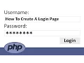 How to Create a Login Page in PHP