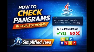 Java Interview Question Check String is Pangram Using Java 8 Streams
