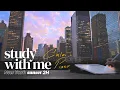 2-HOUR STUDY WITH ME Pomodoro 25-5 Calm Piano Music New York Skyline at Sunset music ver