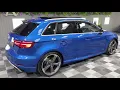 MEGA SPEC AUDI RS3 Hatchback Facelift 395bhp in Ara Blue Crystal with Pan Roof SS Seats Sports Exhst