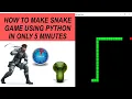 How to create a Snake game with Python in under 5 minutes It s amazing