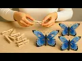 Turn Wooden Clothespins into a Blue Butterfly Beautiful DIY Decoration Gift Idea