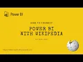 How to connect Power BI with Wikipedia