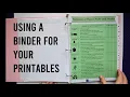 Using a Binder For Your Printables