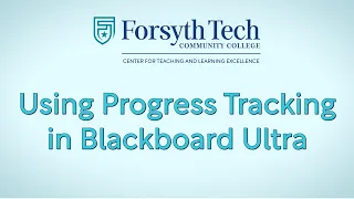 Using Progress Tracking in Blackboard Ultra