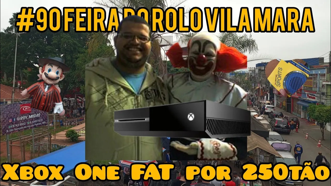 #90 Feira do Rolo Vila Mara Caçada Gamer Xbox One FAT por 250TÃO? Mário Máfia e Baby Dinossauros