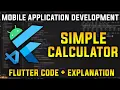 Simple Calculator Application Flutter for Beginners Mobile Application Development