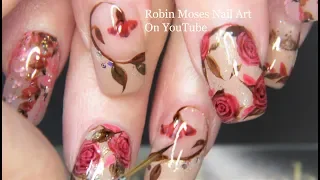 Romantic Valentine's Day Nails | Pink Rose Nail Art Design Tutorial