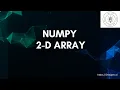 AI Series Numpy 2D Array