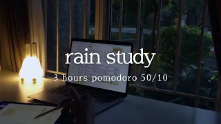 3 Hours Study With Meㅣ Rain Sunset Pomodoro 50 10 Rain Sound For Study  3 Hours Study With Meㅣ Rain Sunset Pomodoro 50 10 Rain Sound For Study