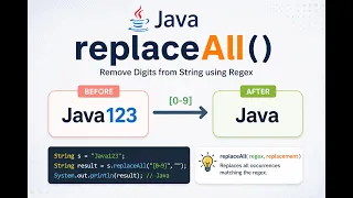 Java replaceAll method with Regex 0-9 Remove Numbers or Characters from String in Java