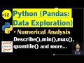 Python Pandas Summary Statistics of numerical columns describe std quantile mode etc