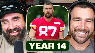 Travis Kelce Talks Year 14 at Chiefs Preseason Camp, His He-he Routes and Those Body Altering Photos