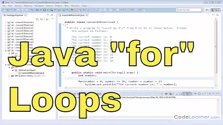 16y - Learn Java for Loops