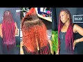 RED OMBRE KNOTLESS BRAIDS jae braided