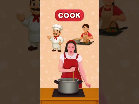 🇬🇧 A cook / to cook : Un mot, deux sens ! Nom ET verbe en anglais #apprendre #enfants #education