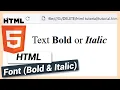 Make the Text Bold or Italic HTML and CSS Tutorial