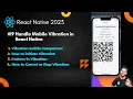 Handle Mobile Vibration in React Native