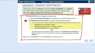 Motor Vehicle Excise Exemptions