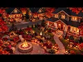 Fall Asleep in a Halloween Village 🎃 Cozy Fall Ambience & Fire Sounds for a Peaceful Autumn Night