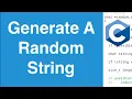 Generate A Random String C Programming Example