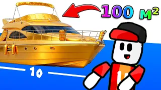 Лодка в 1 м² VS 100 м² в Build a Boat Roblox. Роблокс Построй Корабль