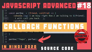 Everything about Callback Function in Advanced JavaScript in Hindi 2020