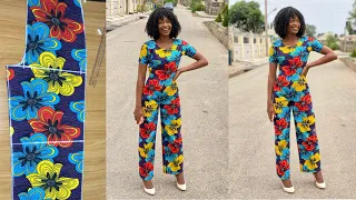 how to make a palazzo jumpsuit easy cutting tutorial 