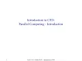 Introduction to Computational Fluid Dynamics - Parallel Processing
