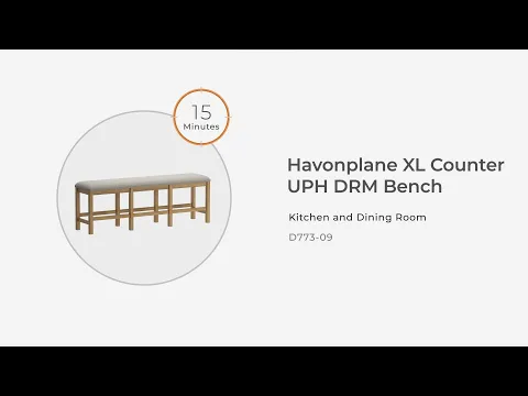 Havonplane - XL Counter Height Upholstered Dining Bench - Brown