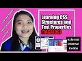 Learning CSS Structure and Common Text Properties TAGALOG