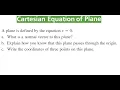 NORMAL VECTOR For Plane x 0 Three Points That Lie On It