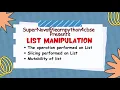 Class 11 CBSE List Manipulation in Python Traversing List Slicing List Mutable Class11 IP