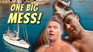 Tackling BIG JOB on ANCHOR! Re & Re STEERING CABLE & CONDUIT   – Ep 152