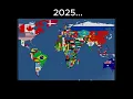 WORLD MAP IN FUTURE WITH FLAGS