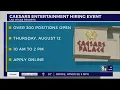 Caesars Entertainment hiring event tomorrow from 10a m to 2 p m
