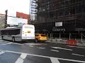 Out of service New York University shuttle bus at Lafayette Street and Great Jones Street