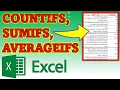 Excel COUNTIFS SUMIFS AVERAGEIFS tutorial examples
